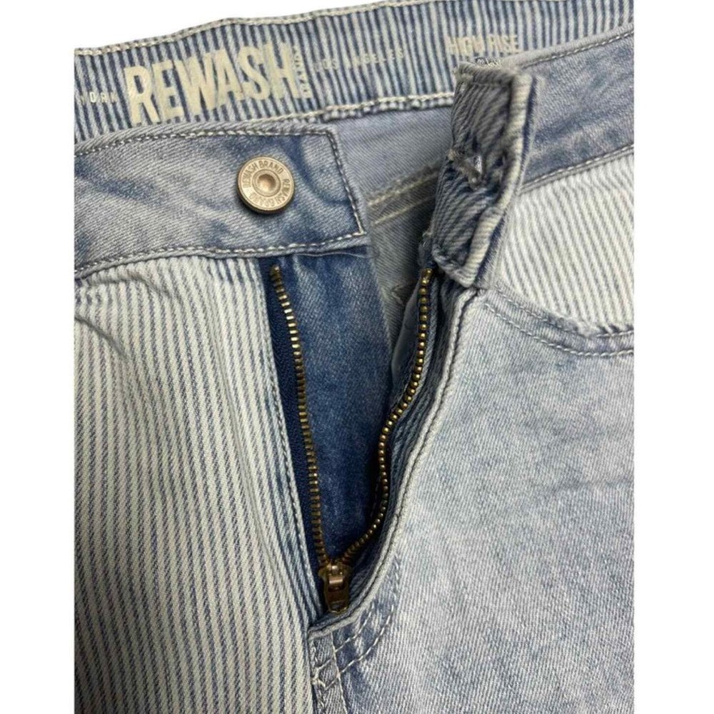 Rewash Two Tone Pin Striped High Rise Distressed Jean Shorts Size 7/28 NWOT - Picture 8 of 11